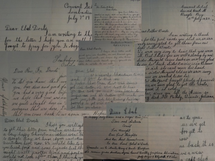 Collage of Letters to Fr Droste