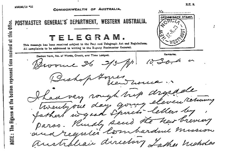 Telegram Emo Torres 17 July 1913